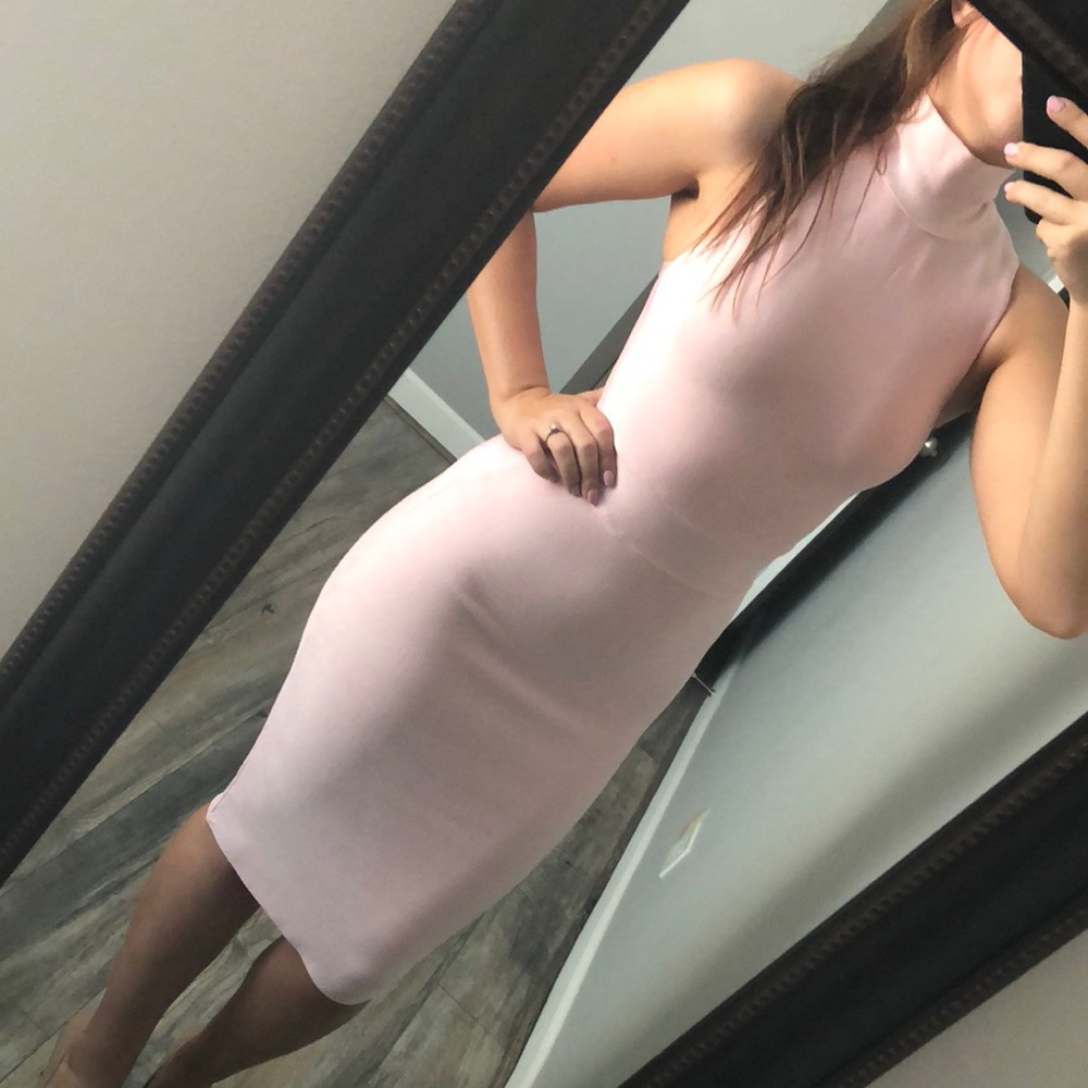 Pink bandage bodycon midi